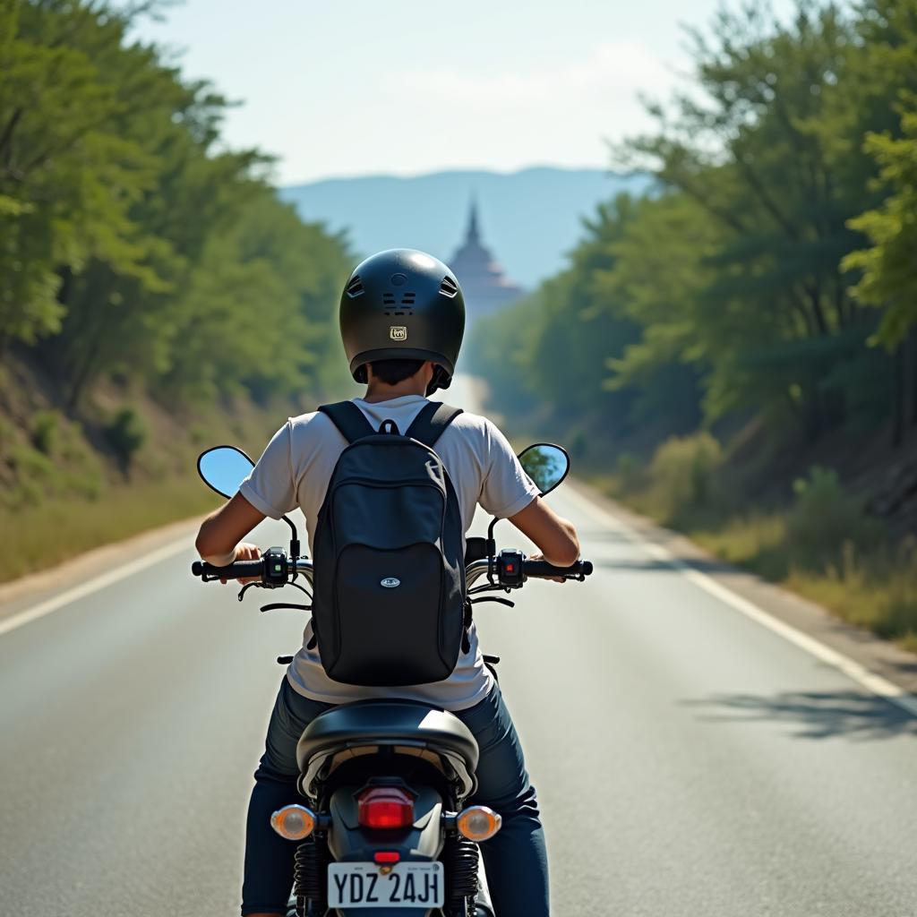 Cảnh đẹp trên đường khám phá Bà Rịa bằng xe máy, thể hiện sự tự do và trải nghiệm.