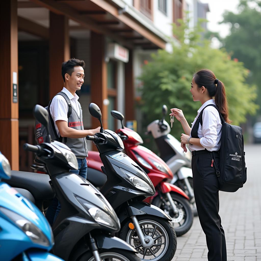 Hinh anh xe may doi moi cua GOMOTO san sang giao tan noi tai Hau Giang